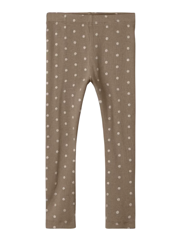 NAME IT NmfLona extra slim fit ribbileggings Silver Dots Taupe Gray - 110