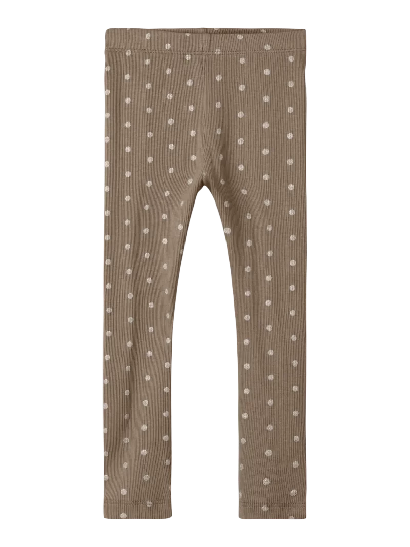 NAME IT NmfLona extra slim fit ribbileggings Silver Dots Taupe Gray