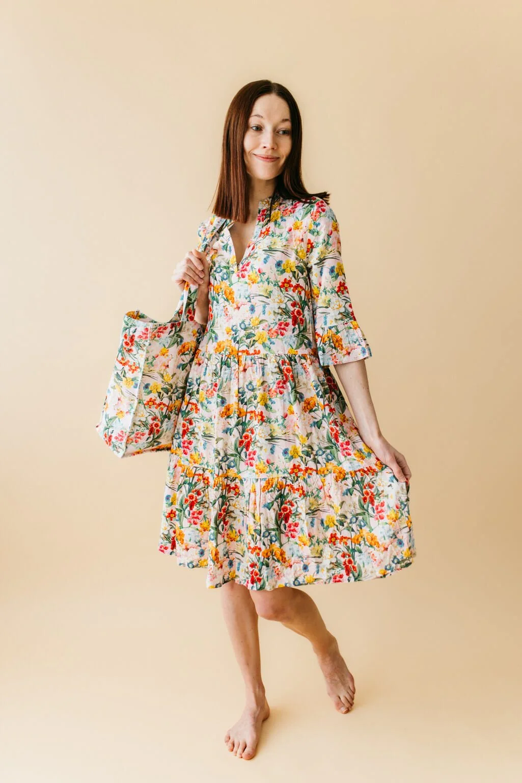 METSOLA Womens Dress Flower Power naisten mekko L (reilu mitoitus)