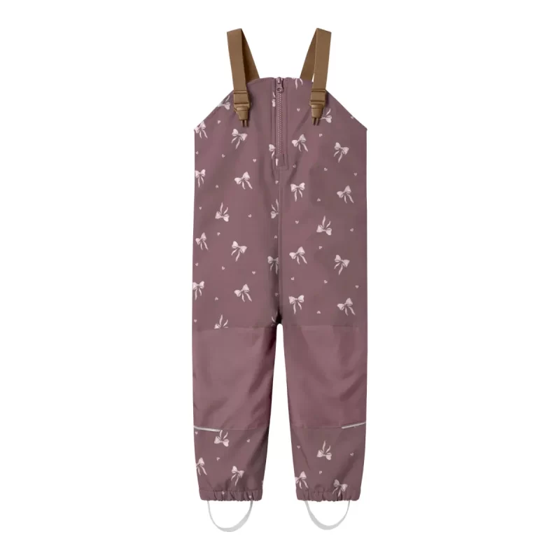 NAME IT NmfAlfa08 bib haalarimalliset välikausihousut softshellvälikausihousut fleecevuorella Wistful Mauve Heart Bow