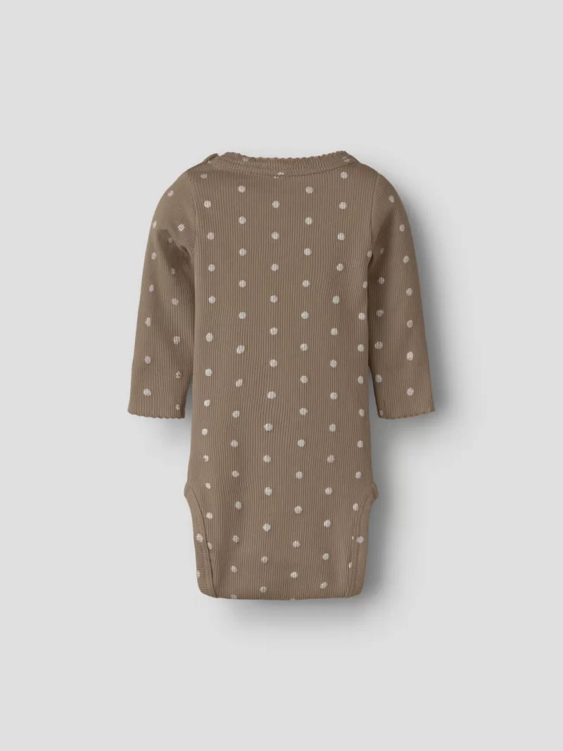 NAME IT NbfLona extra slim fit ribbibody Silver Dots Taupe Gray - Image 3