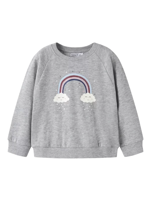 NAME IT NmfVenus collegepaita 100% puuvillaa sateenkaari Grey Melange Rainbow